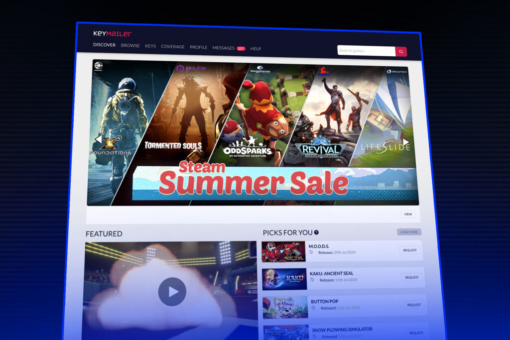 Partnier Steam Next Fest marketing guide, Event Promo for wishlist growth with Keymailer influencer marketing, Game.Press press outreach, demo coverage tracking and livestream snapshots, AI content analysis, disclosure compliance, and a post-Fest plan