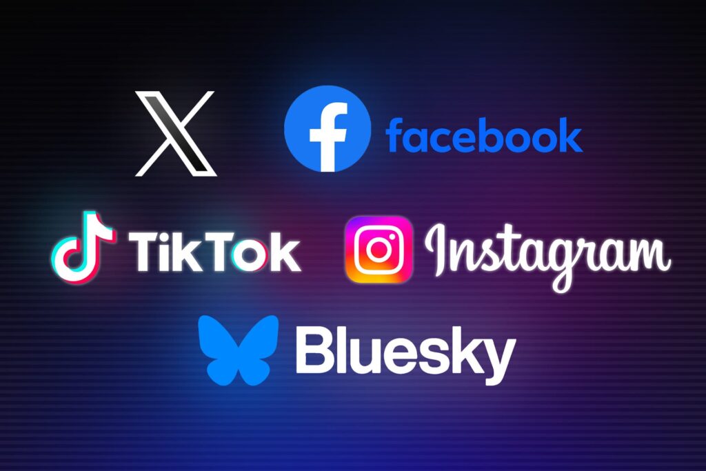 Partnier social ads distributed across multi-language channels on X, Facebook, TikTok, Instagram, and Bluesky to reach 45,000 influencers and press.