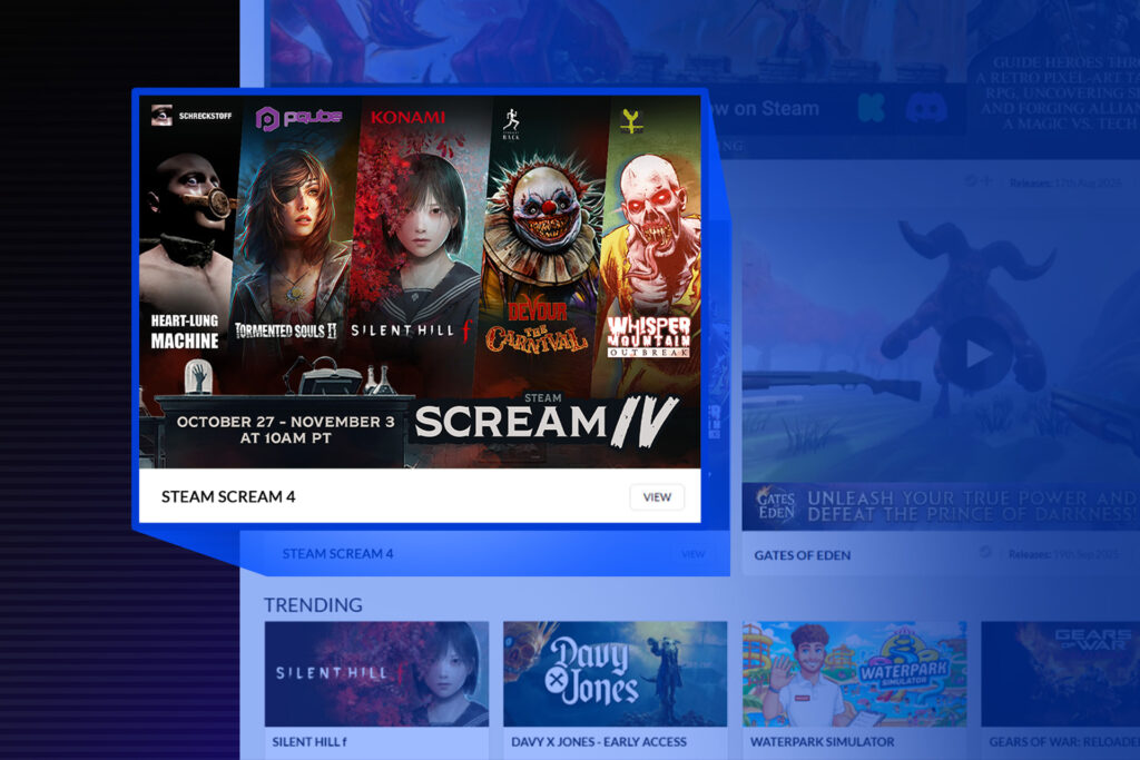 Steam Scream IV feature tile on Keymailer’s Discover page